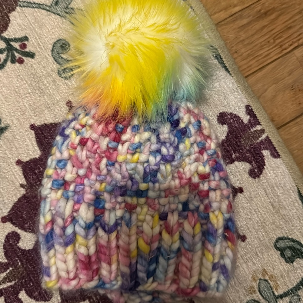 Hand knitted Baby Girl hat 🌈